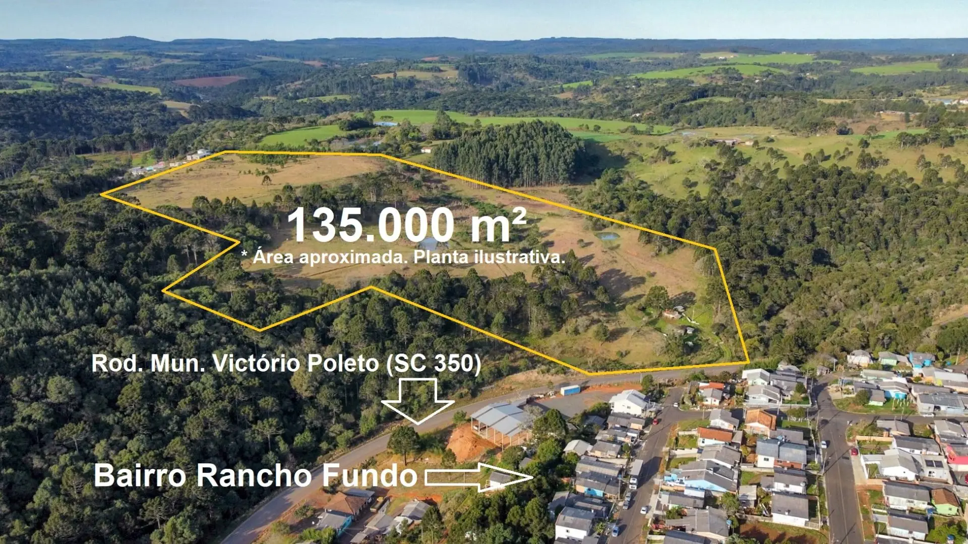 Gleba com potencial de loteamento, 135000 m² - São Cristóvão - Caçador/SC — foto 1